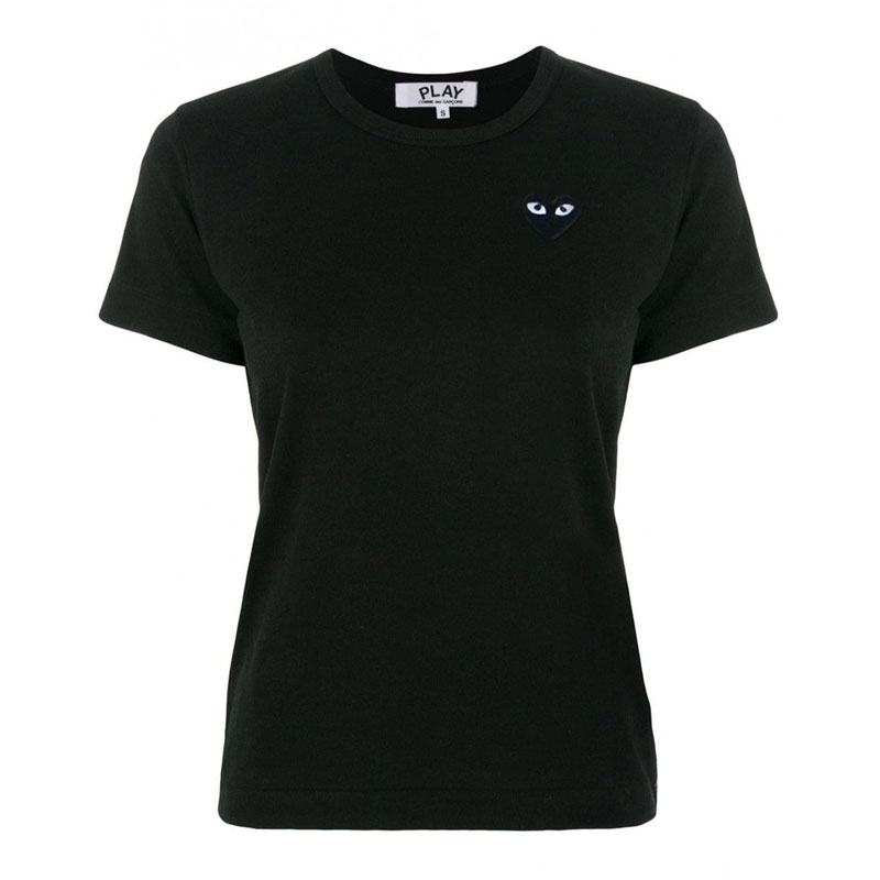 [꼼데가르송] 여성 와펜 패치 반팔 티셔츠 (블랙) P1T063BLACKHEART