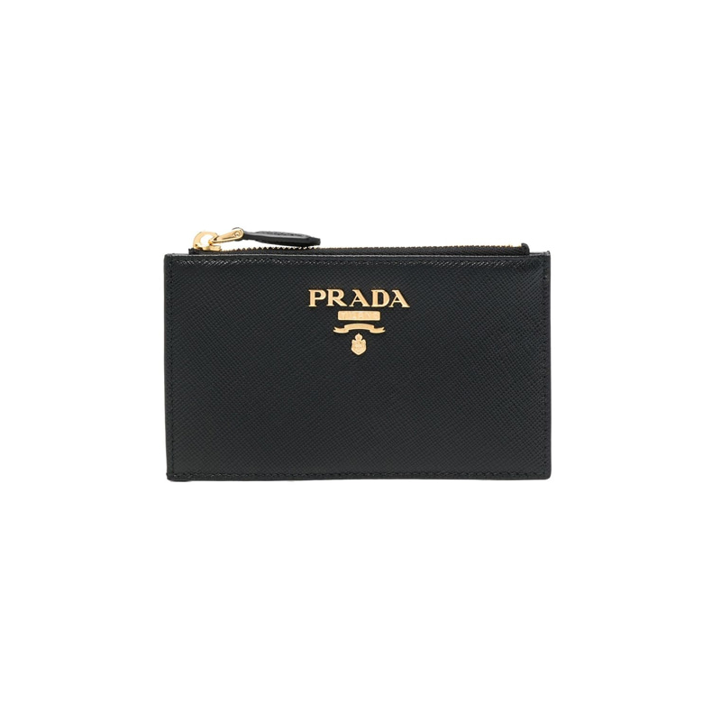 [프라다] 사피아노 가죽 지퍼 카드 지갑 (블랙) 1MC086 QWA F0002