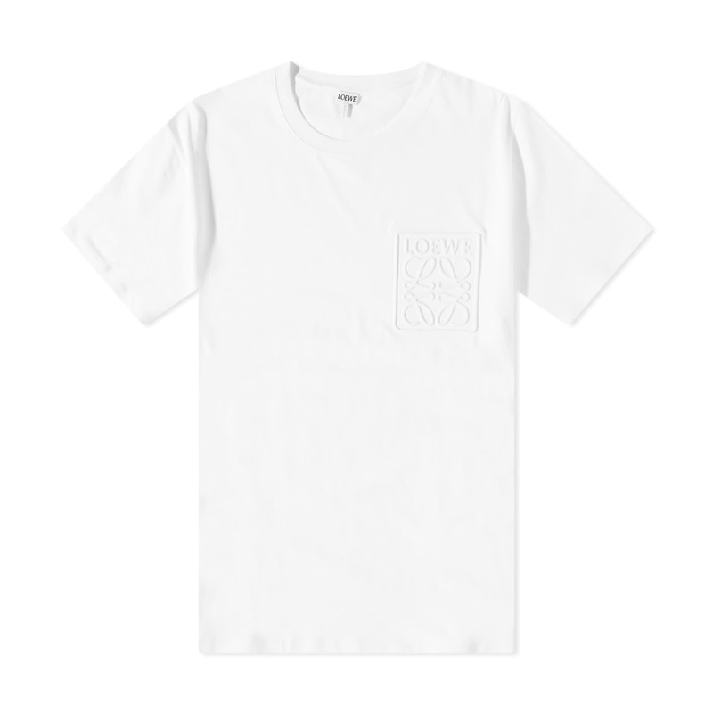 [로에베] 남성 디보싱 아나그램 반팔 티셔츠 (화이트) H526Y22X65 2100