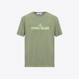 스톤아일랜드 남성 자수 로고 반팔 티셔츠 (세이지그린) 781521579 V0055