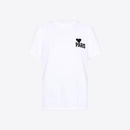 아미 PARIS 하트 로고 반팔 티셔츠 (화이트) UTS014 701 100