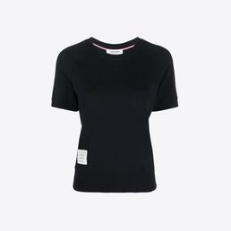 톰브라운 여성 루프백 스웨트 반팔 티셔츠 (네이비) FJT173A 06931 415
