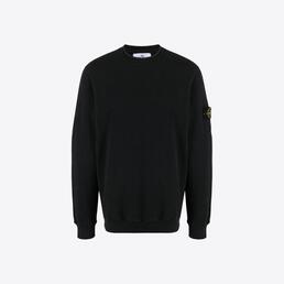 스톤아일랜드 남성 와펜패치 스웨트 맨투맨 티셔츠 (블랙) 791561352 V0029